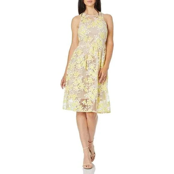 Trina Turk | Dresses | Trina Trina Turk Womens Arroyo Tea Length Lace Dress  Sz 2 Rt 86 | Poshmark